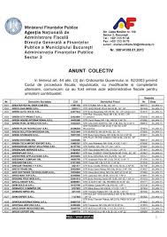 1 de rezultate pentru eticheta cod procedură fiscala anaf. Anunt Colectiv Anaf