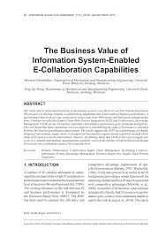This map was created by a user. Pdf The Business Value Of Information System Enabled E Collaboration Capabilities