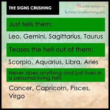 How The Signs Crush On Someone Aries Aries Taurus Taurus Gemini Gemini Cancer Cancer Leo Zodiac Signs Aquarius Zodiac Signs Cancer Zodiac Horoscope