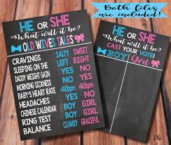 Instant Download He Or She Old Wives Tales Gender Reveal Baby Shower Voting Chart 2 Sizes Available