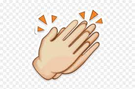 Two hands clapping emoji, which when used multiple times can be used as a round of applause. Clapping Hands Background Png Clapping Hands Transparent Background Png Download Vhv