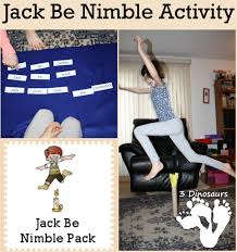 The song was printed in james orchard halliwell's english nursery rhymes and fairy tales collection in the middle of the 19th century. Jack Be Nimble Activity Free Pack 3 Dinosaurs