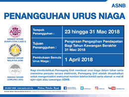 Baki minimum tahunan yang diperoleh kemudiannya didarabkan dengan kadar dividen/bonus/bonus khas (terhad rm 10,000 pertama) untuk mendapatkan jumlah agihan pendapatan yang diperoleh. Asnb Di Twitter Penangguhan Urusniaga Asb2 Asm Dan Asg Asnbpilihanpelaburbijak