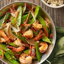 Chop each cooked shrimp into four pieces. Shrimp And Pea Pod Stir Fry Recipe Diabetic Meal Plan Meal Planning Healthy Eating