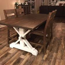 Farmhouse Trestle Table Diy Kit Made To Order Etsy In 2020 Farmhouse Kitchen Tables Diy Table Farmhouse Dining Table