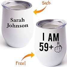May 3, 2021 uncommon goods/amazon. Buy 59 One Middle Finger 60th Birthday Gifts For Men Women Wine Tumbler Funny 60 Year Old Presents 12 Oz Stemless Wine Party Decorations Supplies Gift Ideas For Dad