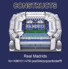 Pričakali te bodo vrhunski izdelki in navijaški artikli. 4750pcs Santiago Bernabeu Stadion Real Madrid Welt Fussball Stadion Fussball Spielplatz Bausteine Ziegel Spielzeug Kinder Geschenke Blocks Aliexpress