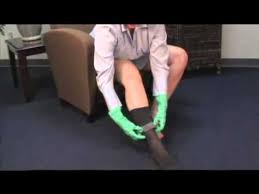 How to put on compression stockings after knee surgery. How To Put On And Remove Compression Stockings Youtube