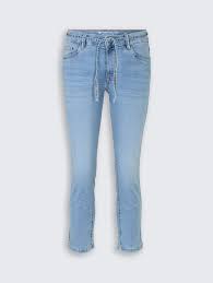 TTLENE SLIM CROPPED Stretch Jeans mit Bindegürtel von Tom Tailor