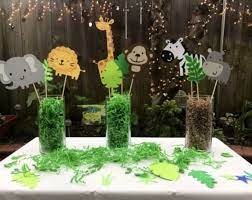 Safari Baby Shower Centerpieces Party Partyideas Safari Baby Shower Boy Baby Showers De Animales Ducha De Bebe Elefante