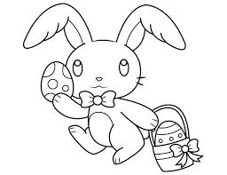 Looking for super cute easter coloring pages? Printable Easter Bunny Carrying Basket Coloring Page