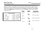 Learn about ideal gas equation with free interactive flashcards. Ideal Gas Law Ideal Gas Law Name Chem Worksheet 14 4 The Ideal Gas Law Is An Equation That Relates The Volume Temperature Pressure And Amount Of Gas Course Hero