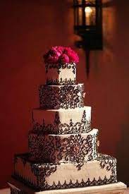 Octagon Shaped Wedding Cake Henna Wedding Cake Damask Wedding Cake Henna Cake