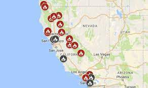 Apply this filter to view areas currently under a red flag warning. California Fires Map Calfire Fire Map Latest Location Of Fires Raging Across California World News Express Co Uk