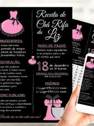 Convite e Cartela Chá Rifa de Cozinha/Panela/Casa Nova