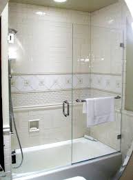 Frameless Shower Enclosure Door Panel On Tub With Wall Mount Clips Single Sided Towel Bar Furnishe Tub Shower Doors Bathtub Shower Doors Bathtub Remodel
