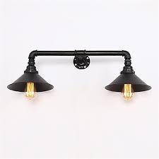 2 heads retro industrial pipe wall