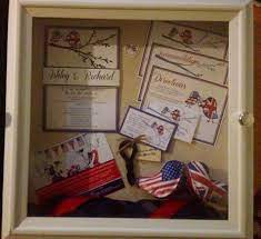 Union Jack American Flag Love Bird Wedding Shadow Box Wedding Shadow Box Bird Wedding Blue Wedding Invitations