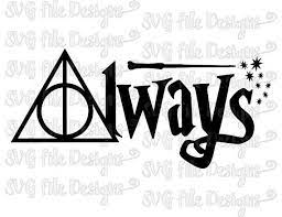 Harry Potter Always Deathly Hallows Wand Symbol By Svgfiledesigns Harry Potter Free Harry Potter Stencils Harry Potter Font