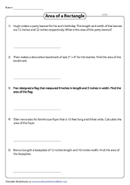area of a rectangle word problems worksheets
