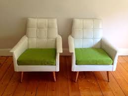 Retro 60s 70s Lounge Suite 3 Seater Couch 2 Armchairs Foot Stool White Vinyl Lounge Suites Furniture Couch