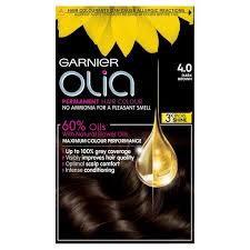 Well, now you don't have to with zella's hair dye collection: Garnier Olia 4 0 Dark Brown Permanent Hair Dye Tesco Groceries