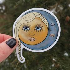 Sun and Moon Hippie Boho Vinyl Sticker Perfect for Any Hippie or Astrology  Lover.