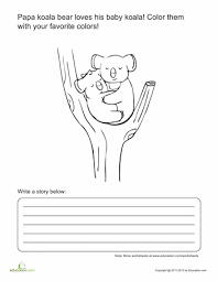 Cute Koala Story Starter Worksheet Education Com Story Starters Education Com Story