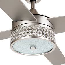 Integrated led indoor white ceiling fan with light kit and remote control with 2,980 reviews. In Stock Modern Crystal Ceiling Fan With Remote Control Satin Nickel Contemporary Ceiling Fans By Flint Garden Inc Houzz
