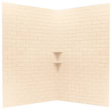 Swan Solid Surface Corner Shower Wall Surround Corner Wall Panel Tahiti Terra Shower Stalls And Kits By Bath1