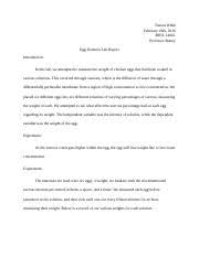 Biology lab report on photosynthesis. Egg Osmosis Lab Report Tristen Webb February 19th 2016 Biol 1402l Professor Battey Egg Osmosis Lab Report Introduction In This Lab We Attempted To Course Hero