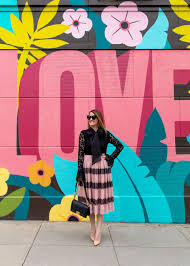 Rachel Parcell Black Lace Bow Blouse Style Charade Graffiti Wall Art Murals Street Art Mural Art