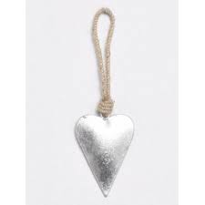 Large hanging heart metal heart decoration boho by. Large Silver Metal Hanging Star 30417 Christmas Hanging Decorations Gainsborough Giftware Ltd