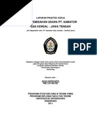 Pt samator gas industri batam merupakan. Report Of Samator Gas Kendal Semarang Indonesia Pdf