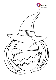 Pumpkin With Witch Hat Coloring Page Bubakids Special Halloween Halloween Pumpkin Witchhat Halloween Pump Witch Hat Coloring Pages Cartoon Coloring Pages