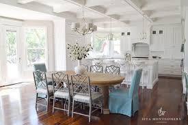 Velvet and stainless steel dimensions: Oval Dining Table With Gray Bamboo Dining Chairs Transitional Kitchen