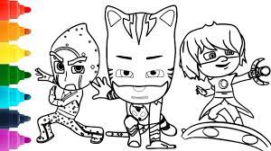 Find more coloring pages online for kids and adults of printable pj masks party coloring pages to print. Pj Masks Coloring Book Pages Catboy Night Ninja And Luna Girl Youtube