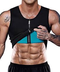 Nonecho Men Sauna Sweat Vest Weight Loss Waist Trainer Vest Neoprene Tank Top Shapewear Slimming Shirt Workout Suit