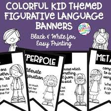 Black And White Banner Cute Figurative Language Black And White Banners Cute Kids Theme Easy Printing Figurative Language Similes And Metaphors Class Poster
