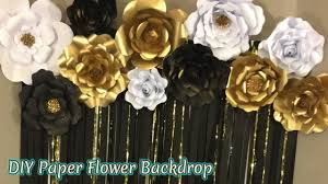 Diy Black And Gold Photo Backdrop Diy 3 Paper Flower Tutorials Free Download Templates Masquerade Theme Backdrop Youtube Paper Flowers Paper Flower Backdrop Paper Flower Tutorial
