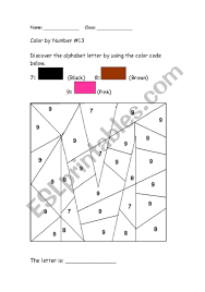 Number positions of all the alphabets and recall it very quickly. Alphabet Color By Number M Esl Worksheet By Shiroitora
