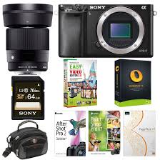 Sigma 30mm F1 4 Dc Dn Sony E Mount Sony Alpha A6000 Mirrorless Camera Body W 30mm F 1 4 Dc Lens Bundle Black Includes Sony Alpha A6000 Best Digital Camera Mirrorless Camera Digital Camera
