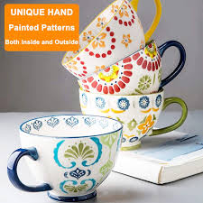 Set of 4 coffee mugs. Buy Set Of 4 Coffee Mug Sets Deecoo 15 Ounce Large Ceramic Coffee Mugs Restaurant Coffee Mug Large Sized Black Coffee Mugs Set Perfect For Coffee Latte Cappuccino Tea Cocoa Cereal Hot Chocolate