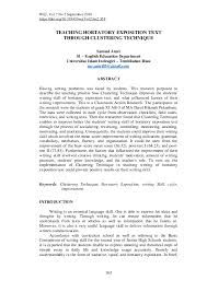 Examples of hortatory exposition text : Pdf Teaching Hortatory Exposition Text Through Clustering Technique Wiralodra English Journal Academia Edu
