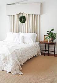 Little Green Notebook Cornice Board Above The Bed White Bedspreads Bedroom Vintage Curtains Behind Bed