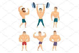 They are if you are like me, some of these characters you grew up with as a kid, others you will have gotten to know. Cartoon Characters Of Strong And Muscular Bodybuilders Posing In Different Poses Pre Designed Illustrator Graphics Creative Market