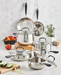 On sale for $169.99 original price $299.99. Belgique Stainless Steel 12 Pc Cookware Set Created For Macy S Reviews Cookware Sets Macy S