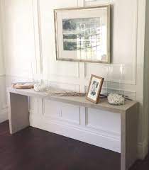 White Gold Ikea Hack Malm Table To Grasscloth Console Ikea Console Table Malm Occasional Table Diy Sofa Table