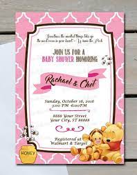 Winnie The Pooh Girl Baby Shower Invitations Pooh Girl Baby Royal Baby Shower Invitation Baby Shower Invitations Pink Baby Shower Invitations