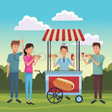 Hot Dog Cart At Nature Park With Stock Vector Colourbox Pigge the 2nd, metal hippoe, and duche will spawn and respawn at a minute's pace. hot dog cart at nature park with